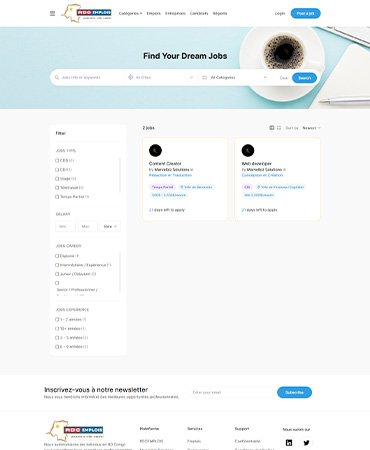 Liste d'emplois sur rdcemplois.com